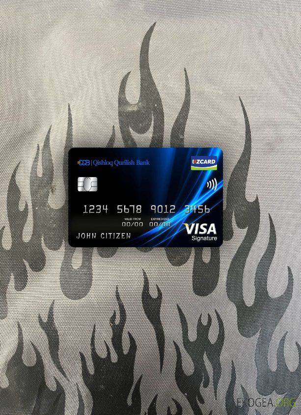 L'Ouzbékistan Qishloq Qurilish Bank visa carte signature photolook ,